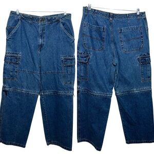 Vintage 90s UTILITY convertible cargo jeans 38x32